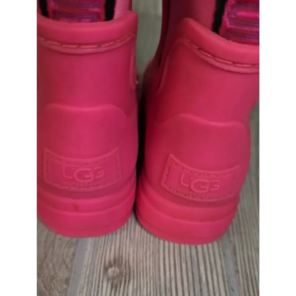 UGG Droplet Mid Waterproof Taffy Pink Rain Boots Kids Toddler Size  8